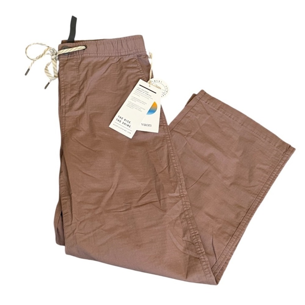 Vuori Ripstop Wideleg Pants Hazel Brown XS Organic Cotton Hiking Trousers VW416